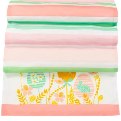 Northlight Striped Pastel Happy Easter Table Runner