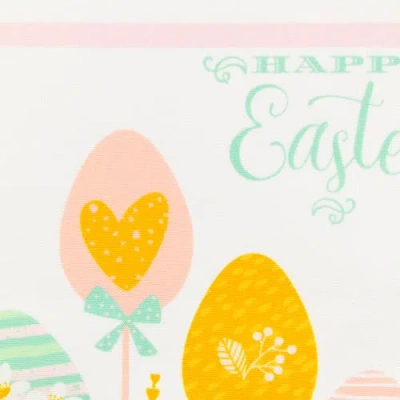 Northlight Striped Pastel Happy Easter Table Runner