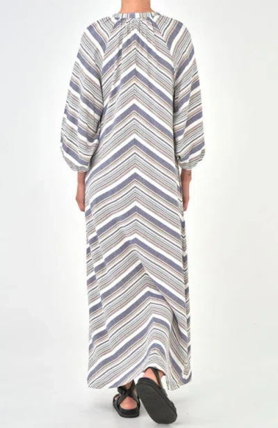Ocean + Main Ocean+main Striped Maxi Dress In Multi