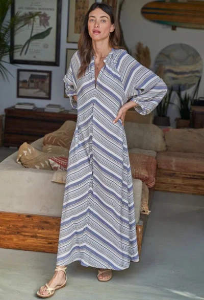 Ocean + Main Ocean+main Striped Maxi Dress In Multi