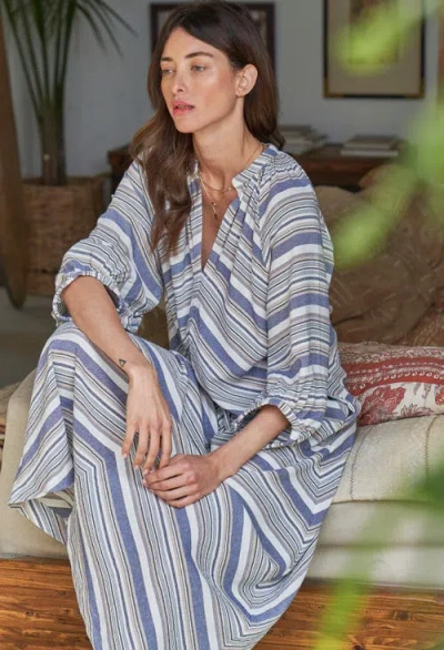 Ocean + Main Ocean+main Striped Maxi Dress In Multi