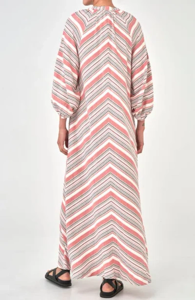 Ocean + Main Ocean+main Striped Maxi Dress In Multi