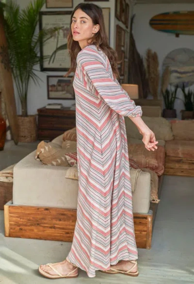 Ocean + Main Ocean+main Striped Maxi Dress In Multi