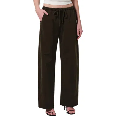 Citizen Of Humanity Citizens Of Humanity Aurora Pull-on Stretch Cotton Pants In Burgundy