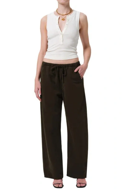 Citizen Of Humanity Citizens Of Humanity Aurora Pull-on Stretch Cotton Pants In Burgundy