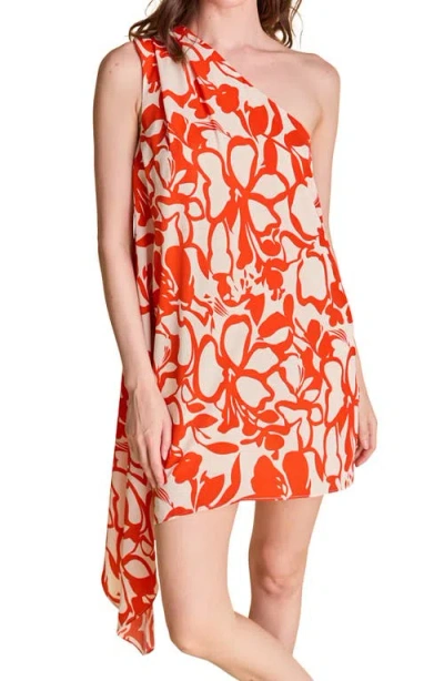 Endless Rose One-shoulder Asymmetric Dress In Pattern