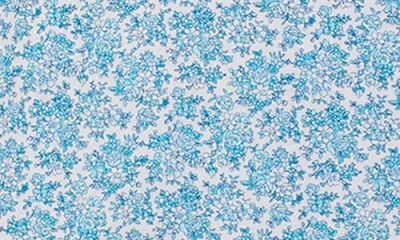 Eileen West Floral Print Cap Sleeve Cotton Jersey Nightshirt In Blue