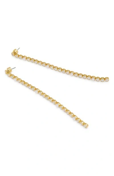 Kurt Geiger London Cubic Zirconia & Faux Pearl Linear Drop Earrings