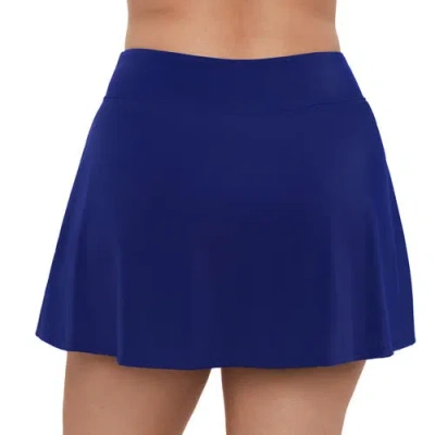 Trimshaper Mid-rise Drape Swim Short In Blue