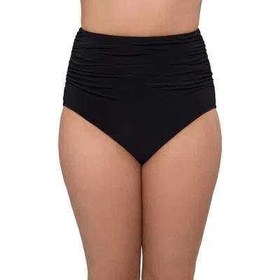 Trimshaper High Waist Shirred Full Control Swim Brief Bottoms