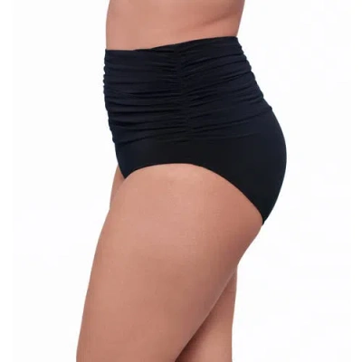 Trimshaper High Waist Shirred Full Control Swim Brief Bottoms