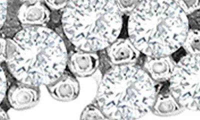 Suzy Levian White Cubic Zirconia Sterling Silver Open Pear Shape Drop Earrings