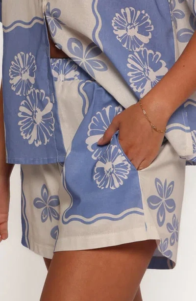 Petal And Pup Petal & Pup Shellie Print Pull-on Shorts In Blue
