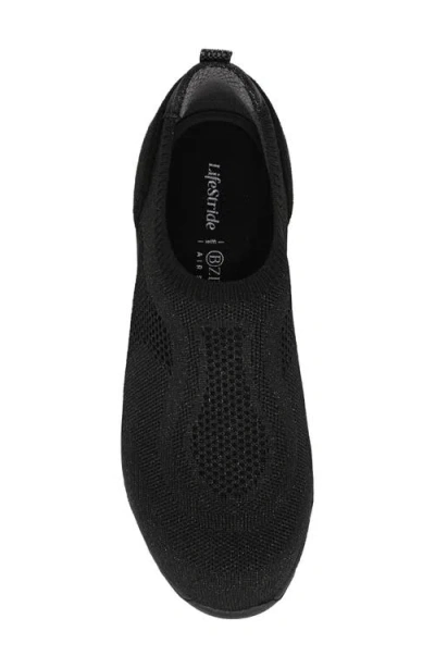 Lifestride Women's Respect Washable Round Toe Slip On Sneakers In Black