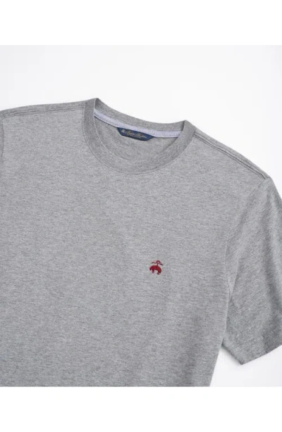 Brooks Brothers Washed Supima Cotton Logo Crewneck T-shirt In Grey