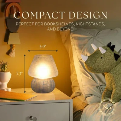 Next Glow Retro Mushroom Led Table Lamp, Modern Dimmable E26 Socket