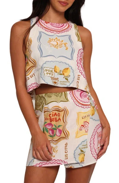 Petal And Pup Petal & Pup Siena Print Sleeveless Crop Top In Multi