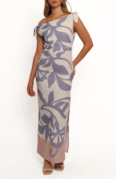 Petal And Pup Petal & Pup Ally Asymmetric Neck Dress In Blue