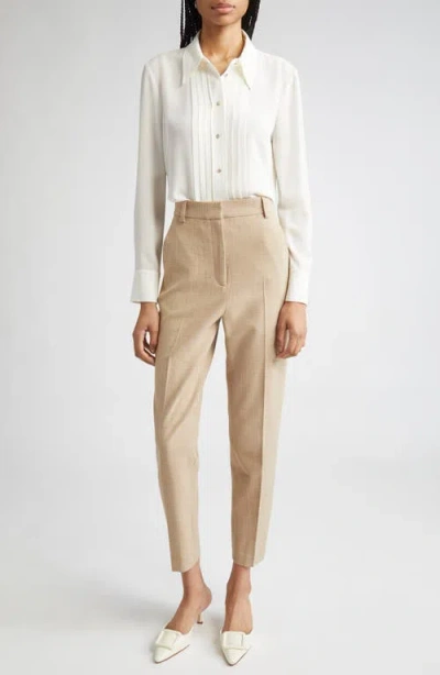 St John St. John Collection Heathered Stretch Suiting Ankle Pants In Brown