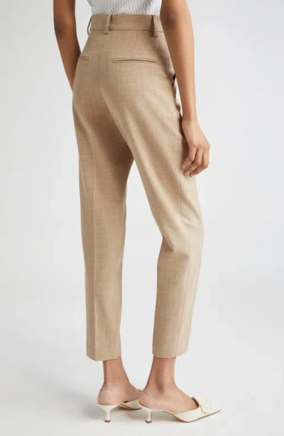 St John St. John Collection Heathered Stretch Suiting Ankle Pants In Brown