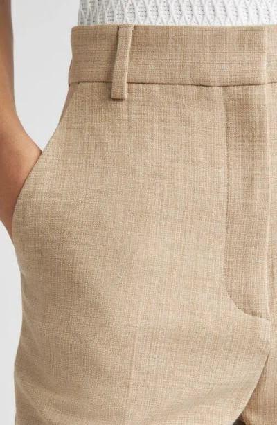 St John St. John Collection Heathered Stretch Suiting Ankle Pants In Brown