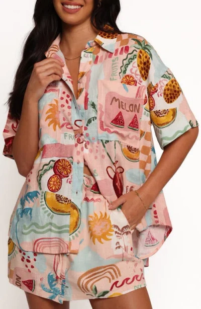 Petal And Pup Petal & Pup Abella Print Oversize Button-up Shirt In Multi