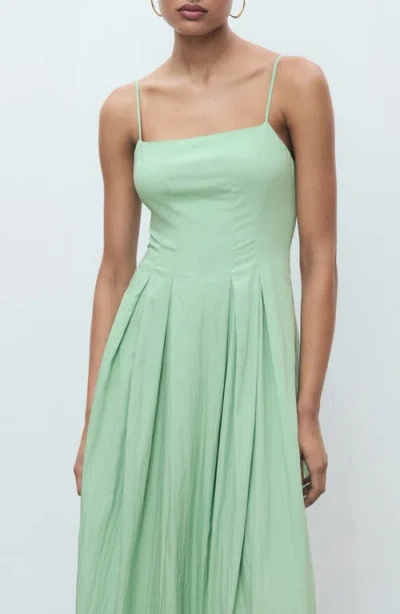 Mango Midi Dress With Darts Mint Green In Green