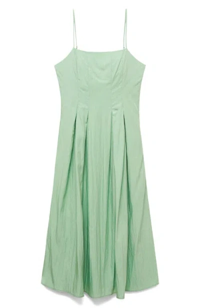 Mango Midi Dress With Darts Mint Green In Green