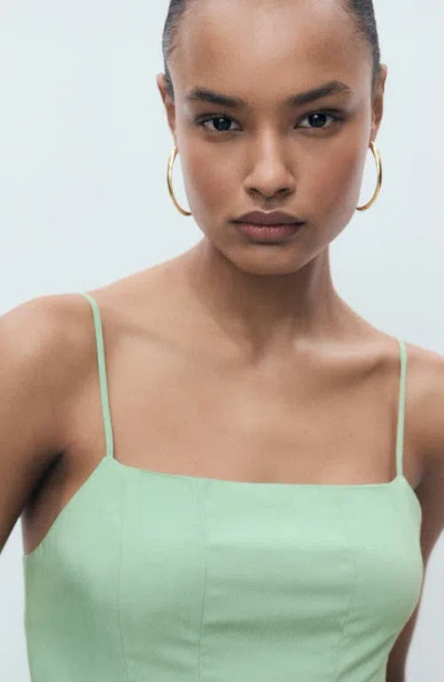 Mango Midi Dress With Darts Mint Green In Green