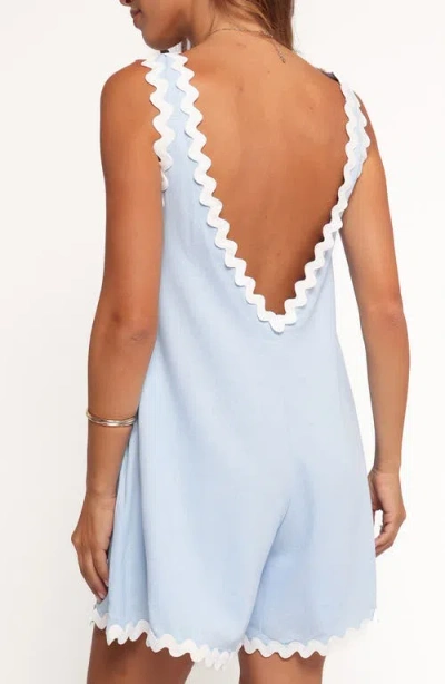Petal And Pup Petal & Pup Aoife Rickrack Trim Sleeveless Romper In Blue