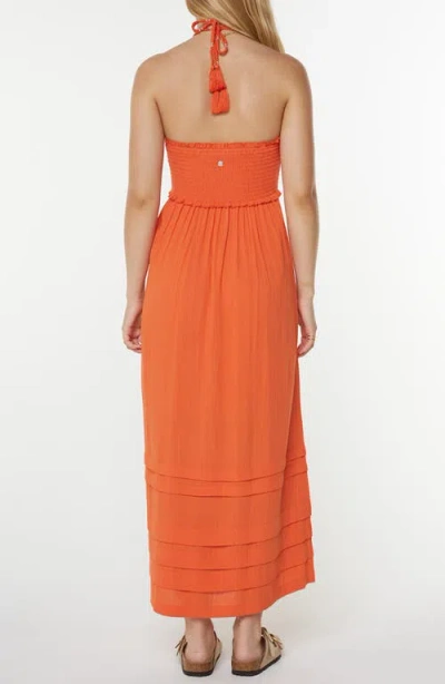 Roxy Juniors' Saltwater Sweetness Sleeveless Maxi Dress In Orange
