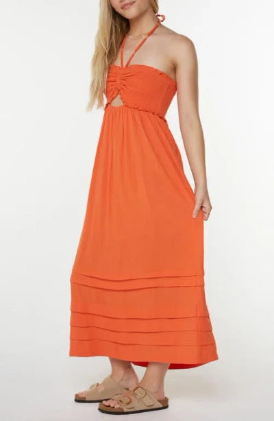 Roxy Juniors' Saltwater Sweetness Sleeveless Maxi Dress In Orange