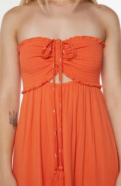 Roxy Juniors' Saltwater Sweetness Sleeveless Maxi Dress In Orange