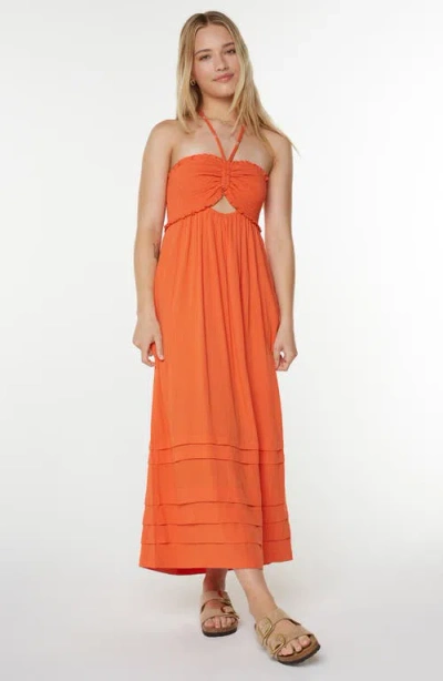 Roxy Juniors' Saltwater Sweetness Sleeveless Maxi Dress In Orange