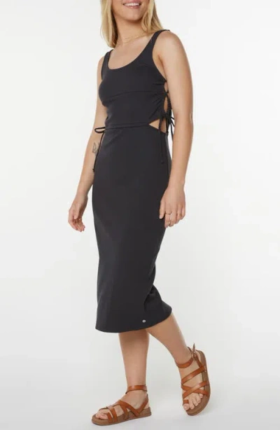 Roxy Surf Stoked Midi Dress In Kta0-black In Blue