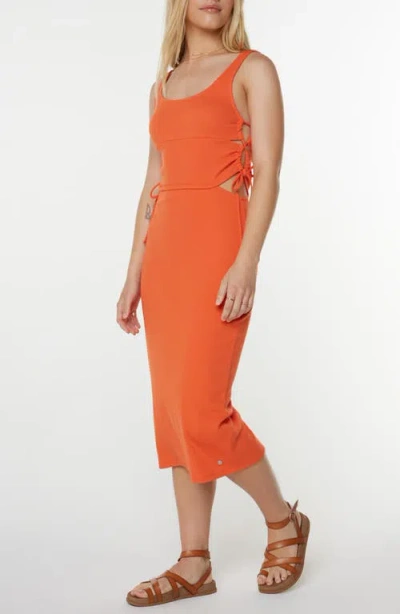 Roxy Surf Stoked Midi Dress In Orange