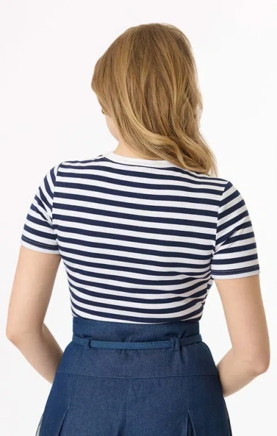 Unique Vintage Plus Size Back To Basics Top In Blue