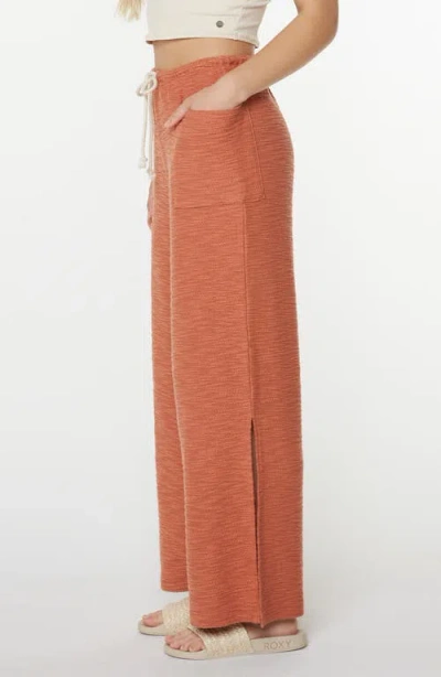 Roxy Beach Breeze Split Hem Pants In Orange