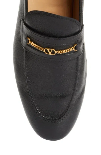 Valentino Garavani Vlogo Signautre Leather Loafers In Black