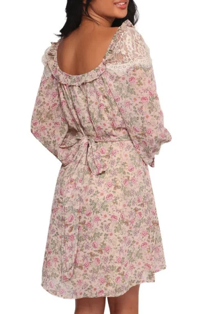 Petal And Pup Petal & Pup Sylvia Print Long Sleeve Minidress In Pink
