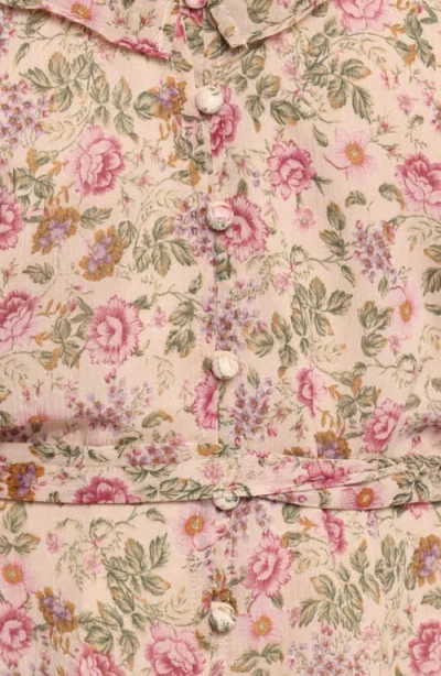 Petal And Pup Petal & Pup Sylvia Print Long Sleeve Minidress In Pink