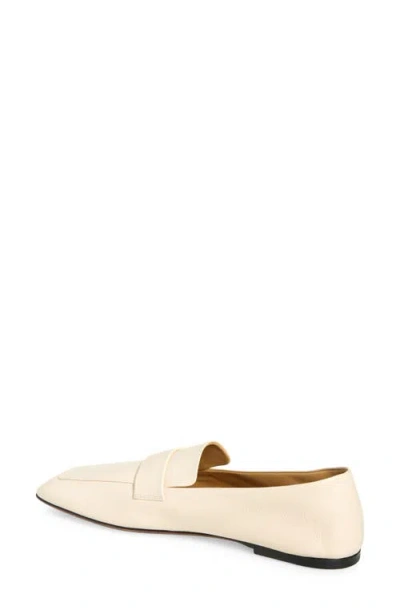 The Row Leather Square-toe Loafers In Nude