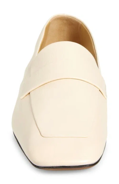 The Row Leather Square-toe Loafers In Nude