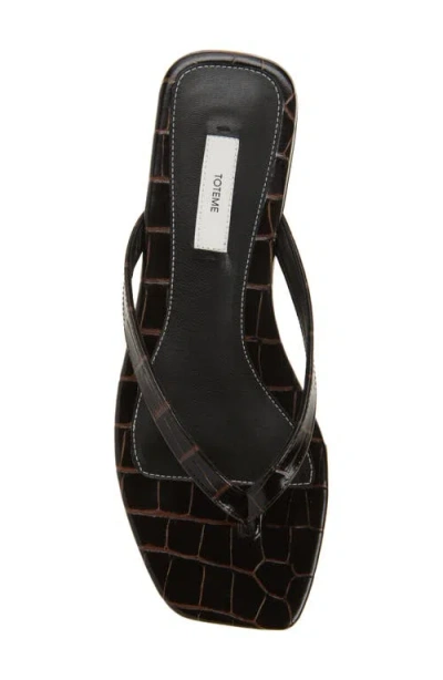 Totême Toteme Leather Thong Sandals In Black
