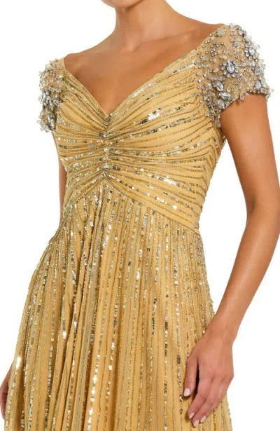 Mac Duggal 23042 Long Beaded Formal Evening Sequin Dress