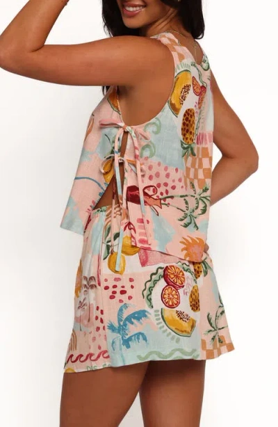 Petal And Pup Petal & Pup Abella Print Button Front Miniskirt In Pink