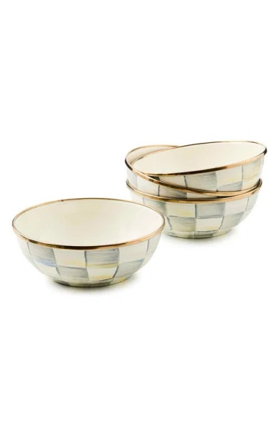 Mackenzie-childs Mackenzie Childs Sterling Check® Set Of 4 Everyday Bowls