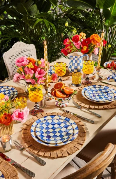 Mackenzie-childs Mackenzie Childs Royal Check Set Of 4 Dinner Plates