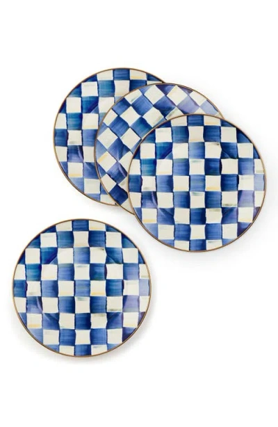 Mackenzie-childs Mackenzie Childs Royal Check Set Of 4 Dinner Plates