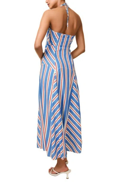 Solid & Striped The Alessio Stripe Linen Blend Halter Dress